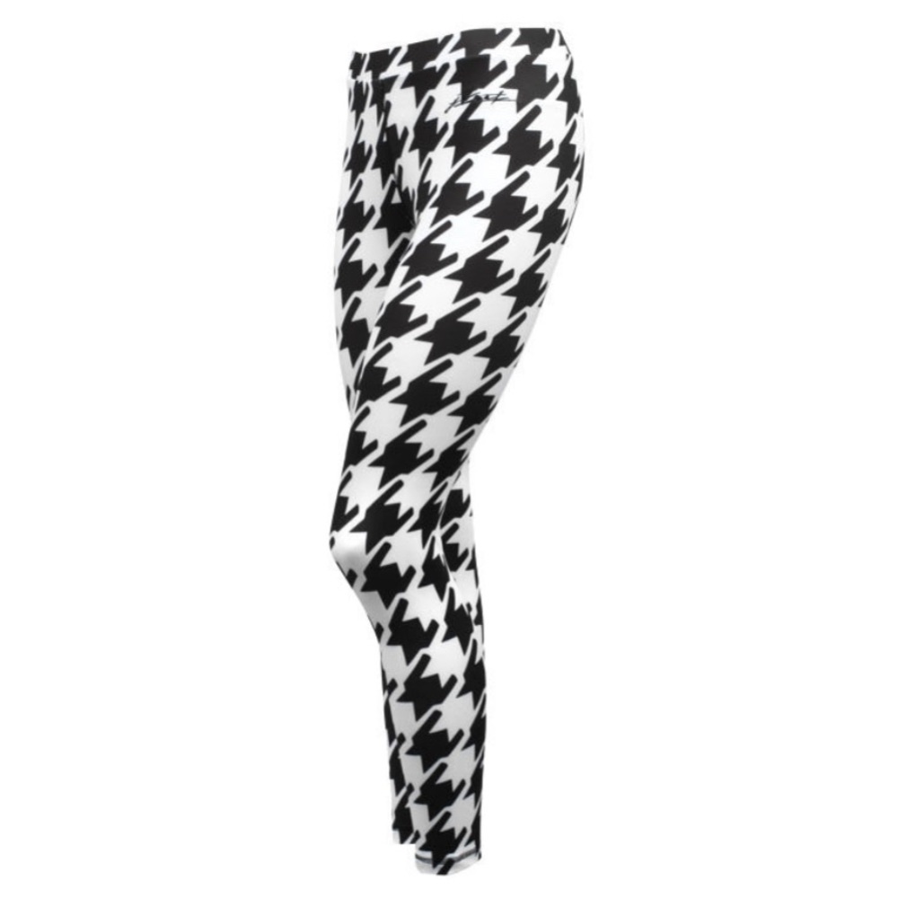 JET SET Women’s Houndstooth Patterned Moisture Wicking Fabric Leggings in Sz. 2